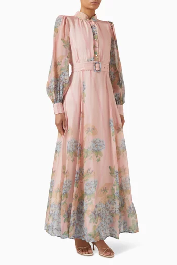 فستان بنقشة زهور أورجانزا