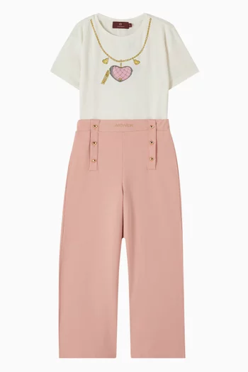 Heart Necklace T-shirt in Cotton