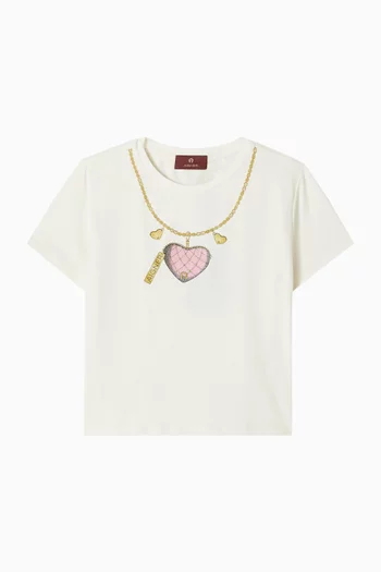 Heart Necklace T-shirt in Cotton