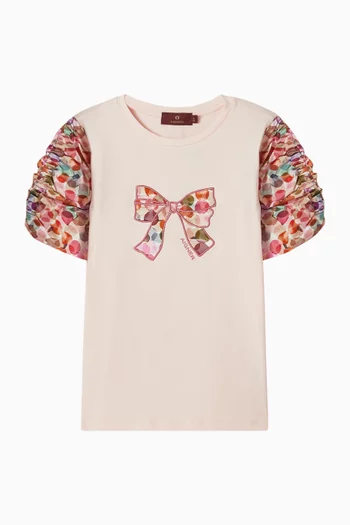 Polka Dot Bow T-shirt in Cotton