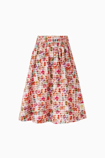 Polka Dot Flared Skirt