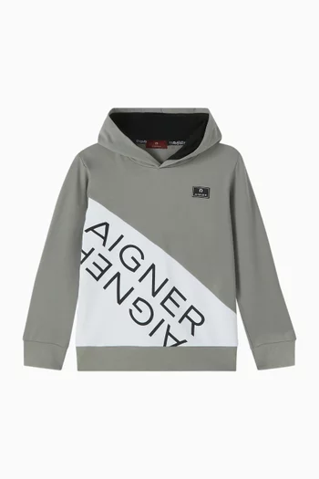 Contrasting Logo Sweatshirt in Cotton