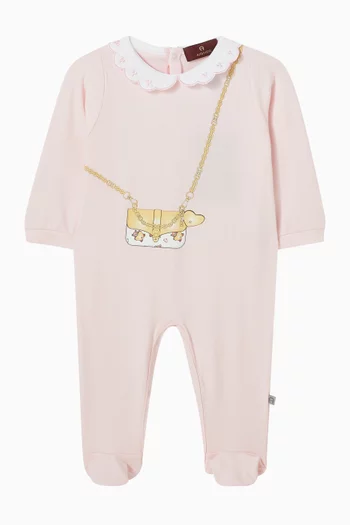 Handbag-print Sleepsuit in Cotton