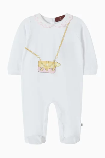 Handbag-print Sleepsuit in Cotton