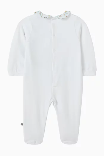 Bear-print Sleepsuit in Pima Cotton