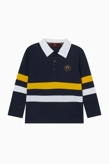 تي شيرت بولو مخطط قطن