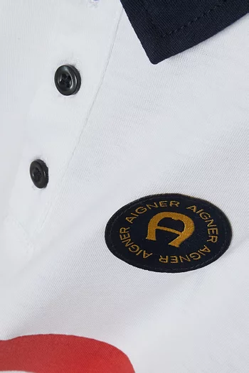 تي شيرت بولو مخطط قطن