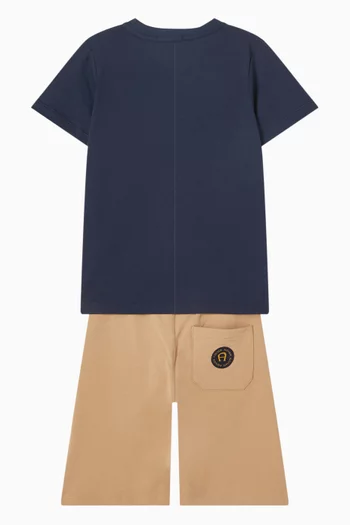 Logo Print T-shirt & Shorts Set