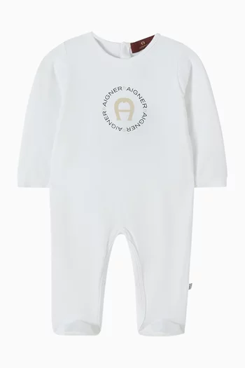 Logo-print Sleepsuit in Pima Cotton