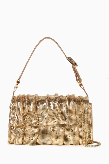 Iris Shoulder Bag in Rhinestone Mesh