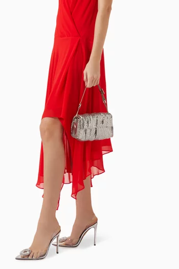 Iris Shoulder Bag in Rhinestone Mesh