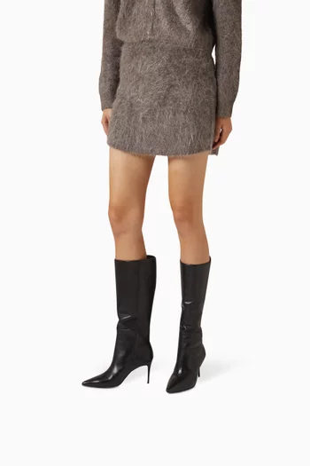 حذاء بوت كاث بكعب 80 مم جلد