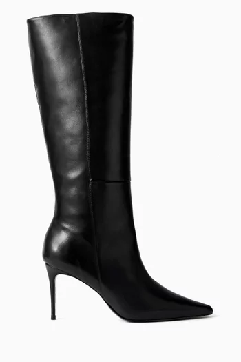 حذاء بوت كاث بكعب 80 مم جلد