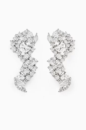 Spark Crystal Earrings in Rhodium-plated Brass