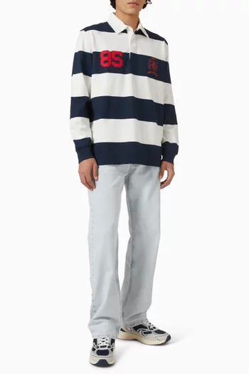 Heritage Relaxed Stripe Rugby Shirt in Cotton