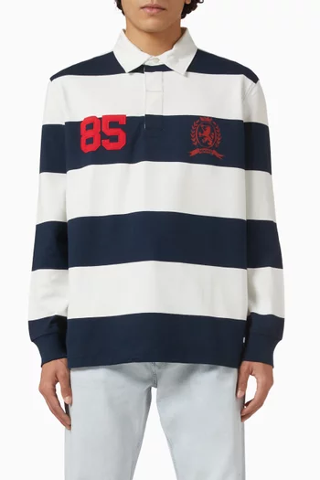 Heritage Relaxed Stripe Rugby Shirt in Cotton