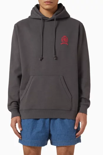 Crest Play Washed Hoodie in Cotton Fleece