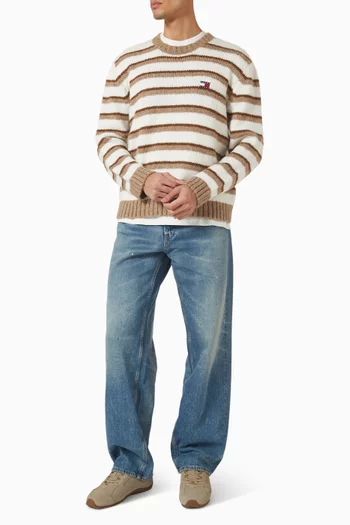 Badge Stripe Sweater in Alpaca-blend