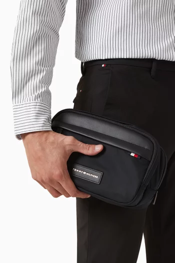 Metal Logo Patch Toiletry Pouch