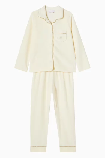 طقم بيجاما بشعار الماركة صوف