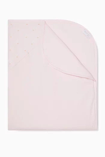 بطانية بنقشة قلب وشعار الماركة قطن