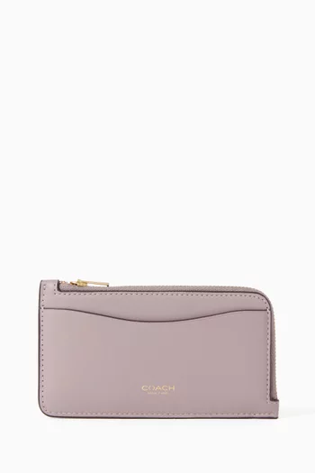 New York Zip Card Case in Leather