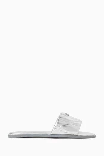 Holly Sandal in Quilted Metallic Leather