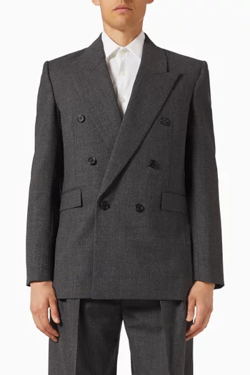 Double-breasted Oversized Jacket in Wool