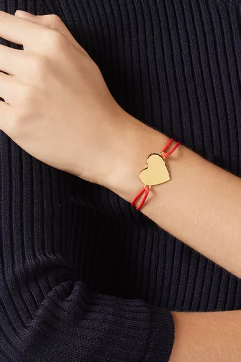 Heart Charm Bracelet in 24kt Gold-plated Brass