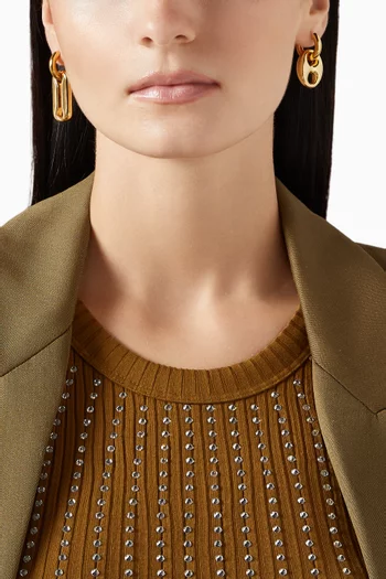 Coffee Bean Earrings in 24kt Gold-plated Brass