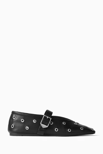 Cool Ballerina Eyelet Flats in Leather
