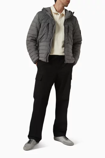 Hooded Down Jacket in Nylon