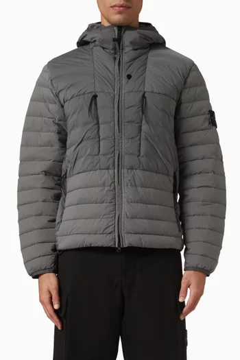 Hooded Down Jacket in Nylon