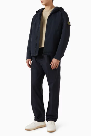 Padded Hooded Jacket in Micro Twill