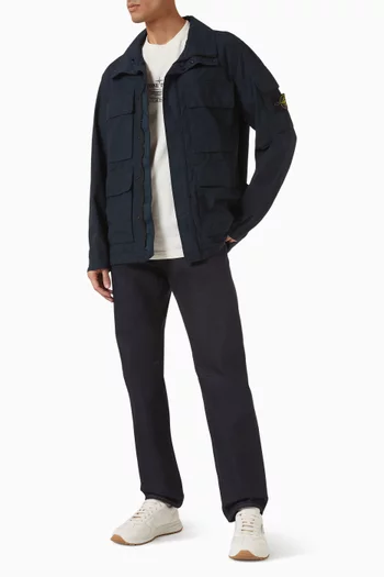 Field Jacket in Canvas Weave Cotton