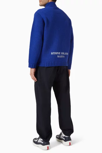 سترة بولو بنسيج مضلع مزيج كتان