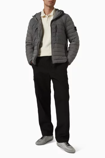 Polo Sweatshirt in Brushed Cotton Jersey