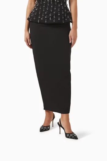 حذاء كلاسيك رالين بسير خلفي وكعب 90 مم كريب صيني