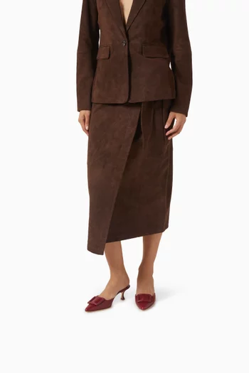 Maysalebi 50 Mules in Debossed Snake-effect Leather