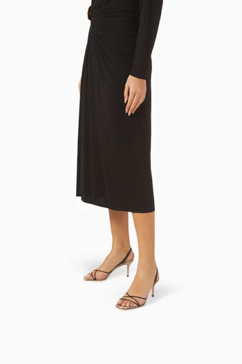 صندل نينفيا بسير خلفي وكعب 70 مم جلد نابا بنقشة جلد الأفعى