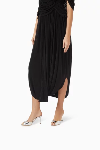 حذاء أستوكلا مفتوح من الخلف جلد عجل لامع