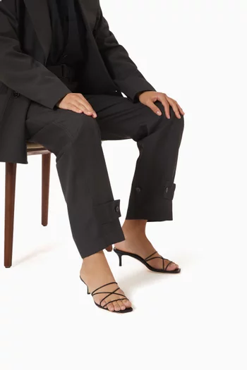 حذاء نينفيميو مفتوح من الخلف بكعب 50 مم جلد نابا