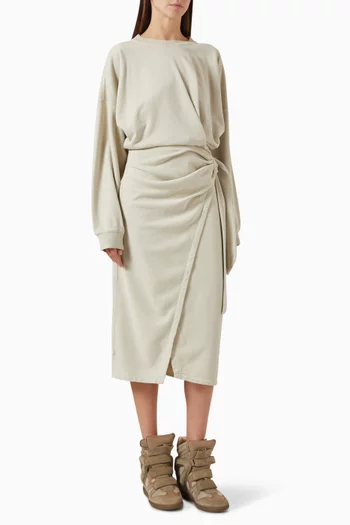 فستان ساندرينا متوسط الطول بكشكش