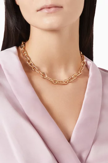 Chain-link Necklace in 24kt Gold-plated Brass