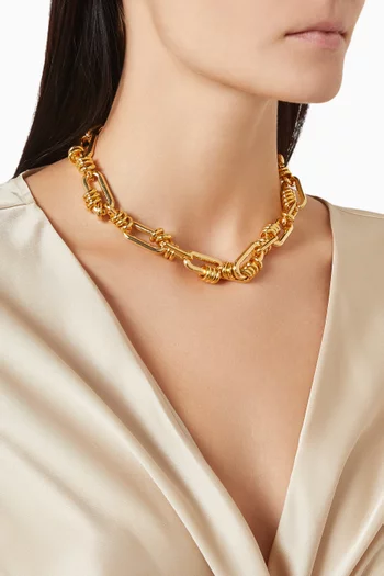 Golden Knots Necklace in 24kt Gold-plated Brass