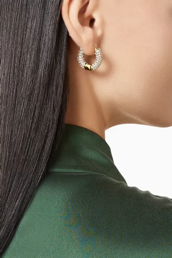 Stone Earrings in 24kt Gold-plated Brass