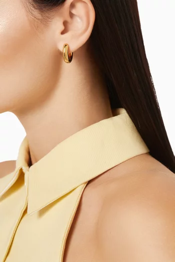 Simple Huggies in 24kt Gold-plated Brass