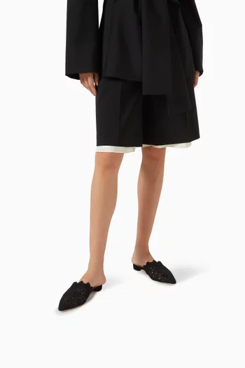 Positano Mules in Lace & Suede