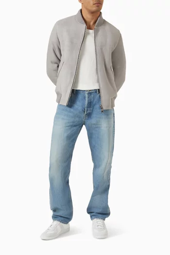 Gillo Shearling Bomber Jacket in Suede