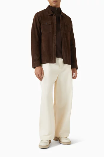 Dex Western Shirt in Suede